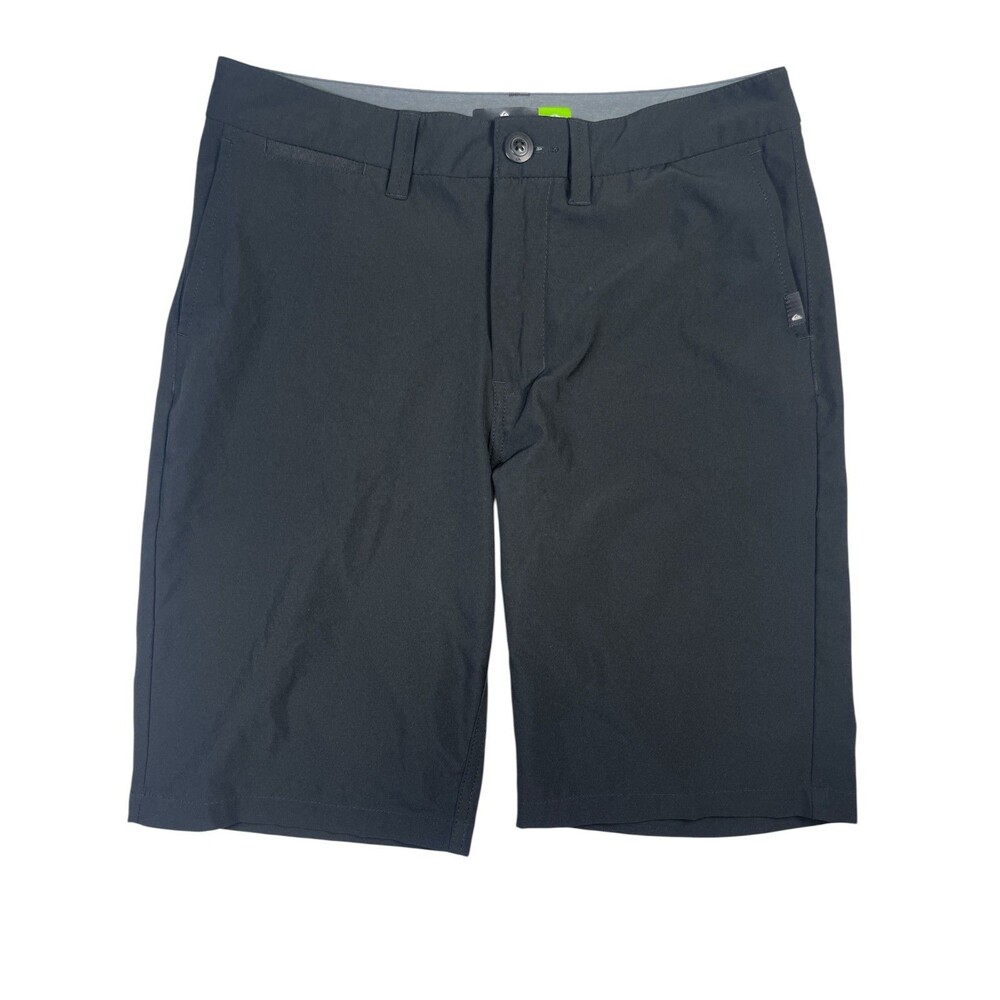 Quiksilver Amphibian Chino Shorts Boys 28/14 Black Stretch Slash Pockets Golf‎